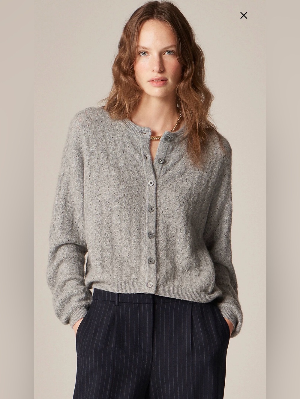 J.crew Supersoft pointelle bubble-hem cardigan